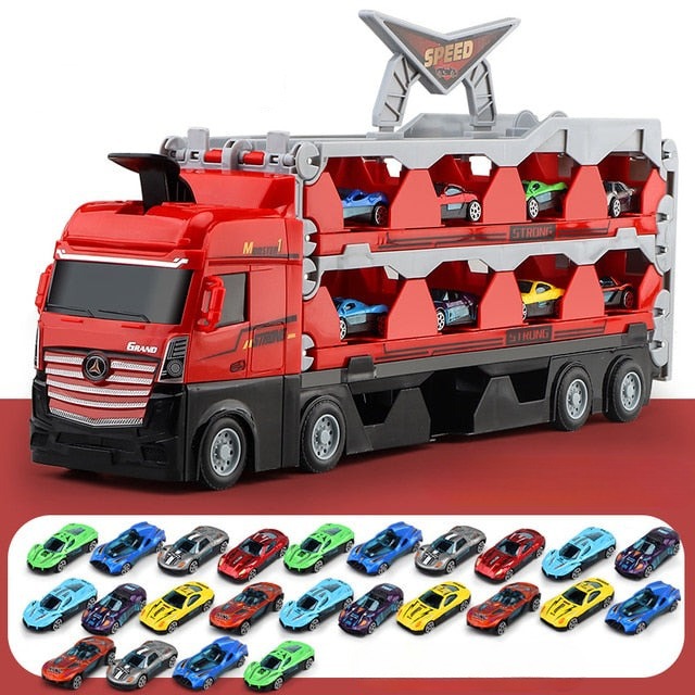 Mega Hauler Truck With Ejection Race Track